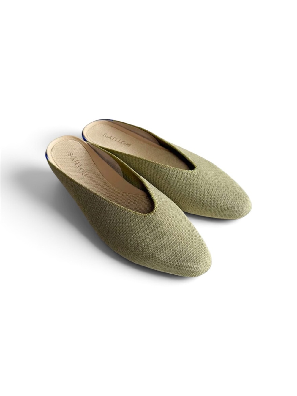 Rothy's Almond Toe Demi Slip-on Mules Sage Green Size Heals 1/2” 8.5W